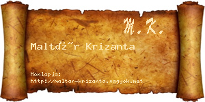 Maltár Krizanta névjegykártya